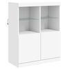vidaXL Sideboard mit LED-Leuchten Weiß 202x37x100 cm