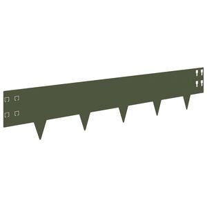 vidaXL Raseneinfassung 20 stk. 100 x 20 cm Stahl Olivgr&uuml;n