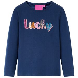 vidaXL Kinder-Langarmshirt Marineblau 104