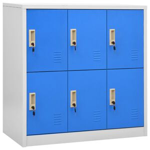 vidaXL Schlie&szlig;fachschrank Hellgrau und Blau 90x45x92,5 cm Stahl