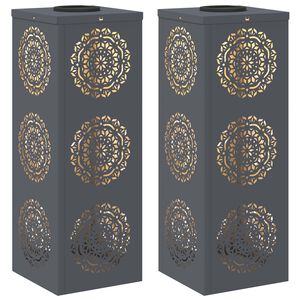 vidaXL Solar LED Weg Licht 2 stk. Warmes Wei&szlig; 18 x 18 x 50 cm