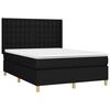 vidaXL Boxspringbett mit Matratze & LED Schwarz 140x190 cm Stoff