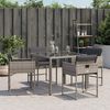 vidaXL Gartenst&uuml;hle mit Kissen 4 Stk. Grau Poly Rattan