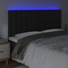 vidaXL LED Kopfteil Schwarz 180x5x118/128 cm Kunstleder