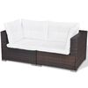 vidaXL 6-tlg. Garten-Lounge-Set mit Auflagen Poly Rattan Braun