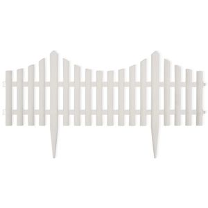 vidaXL Rasenkanten 17 Stk. Wei&szlig; 10 m PP