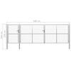 vidaXL Gartentor aus Stahl 500 x 150 cm Silber
