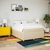 vidaXL Boxspringbett mit Matratze Creme 140x190 cm Stoff