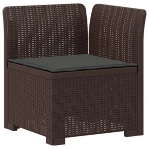 vidaXL 1-Sitzer Garten-Sofa mit Kissen Rattan-Look PP Braun