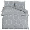 vidaXL Bettw&auml;sche-Set Grau und Wei&szlig; 260x220 cm Baumwolle