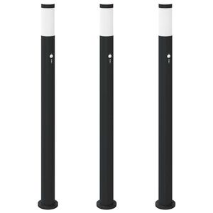 vidaXL Pollerleuchten mit Sensor 3er 110 cm Edelstahl IP44