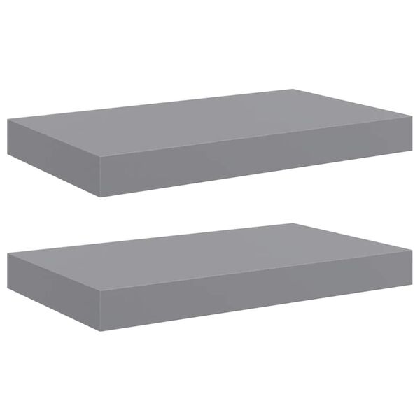 vidaXL Schwebende Wandregale 2 Stk. Grau 40x23x3,8cm MDF