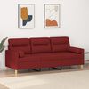 vidaXL 3-Sitzer-Sofa mit Kissen Weinrot 180 cm Stoff