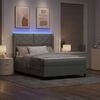 vidaXL Boxspringbett mit LED-Lichtleisten Hellgrau 140 x 190 cm Samt