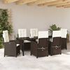 vidaXL Garten Essgruppe mit Kissen 7 pcs Braun Poly-Rattan