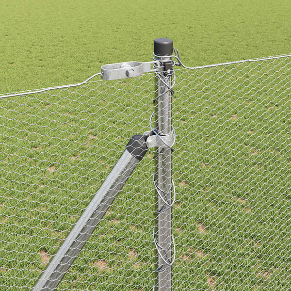 vidaXL Zaunpfosten Silber 10 x 1,4 m (13 mm Maschen) Stahl