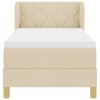 vidaXL Boxspringbett mit Matratze mit Kopfteil Creme 80 x 200 cm Stoff