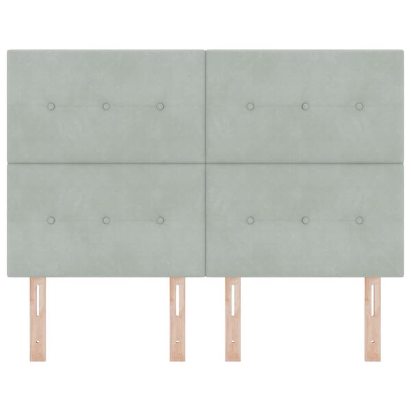 vidaXL Kopfteil mit Kopfteil Hellgrau 144 cm Kunstleder