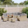 vidaXL Gartensofa-set mit Kissen 12 pcs Beige und Hellgrau Poly Rattan