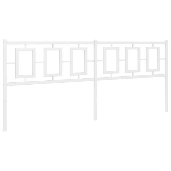 vidaXL Ersatz-Kopfteil Metall Wei&szlig; 200 cm