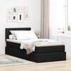 vidaXL Bett mit Stauraum und LED mit LED Schwarz 100 x 200 cm Stoff