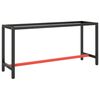 vidaXL Werkbankgestell Mattschwarz und Mattrot 170x50x79 cm Metall
