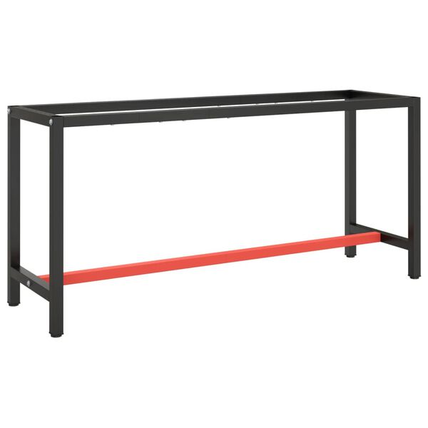 vidaXL Werkbankgestell Mattschwarz und Mattrot 170x50x79 cm Metall
