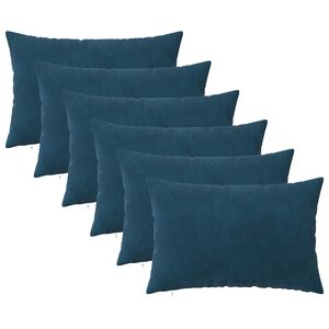 vidaXL Kissen mit Kissen HEERLEN 6 Stk. Blau Samt