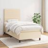 vidaXL Boxspringbett mit Matratze Creme 90x190 cm Stoff