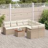 vidaXL Gartensofa-set mit Kissen 9 pcs Beige Poly-Rattan