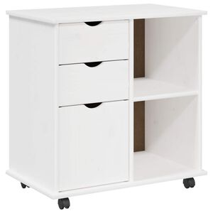 vidaXL Rollschrank 63,5 x 39 x 65,5 cm Massivholz Kiefer Wei&szlig;