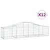 vidaXL Gabionen mit Hochbogen 12 Stk. 200x50x40/60 cm Verzinktes Eisen