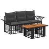vidaXL Gartensofa-set 4 stk. Schwarz und Dunkelgrau Poly-Rattan