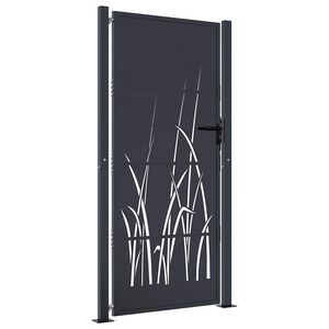 vidaXL Gartentor Anthrazit 100x175 cm Stahl Gras-Design