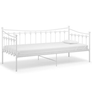 vidaXL Schlafsofa Bettgestell Wei&szlig; Metall 90x200 cm
