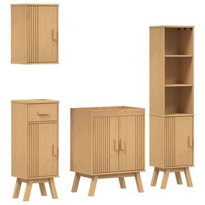 vidaXL Badezimmermöbelset mit Speicher 4 pcs Braun 114 x 43 x 73.5 cm