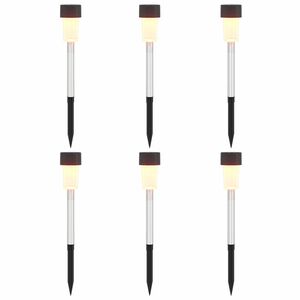 vidaXL Au&szlig;en Solarlichter mit Erdnagel 6 pcs Warmes Wei&szlig; 29,5 cm