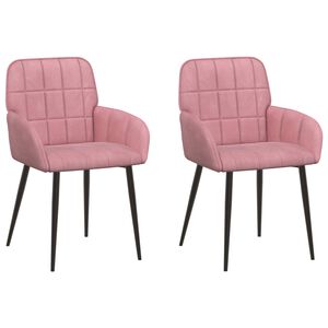 vidaXL Esszimmerst&uuml;hle 2 stk. Samt Rosa 56,5 x 50 x 85 cm
