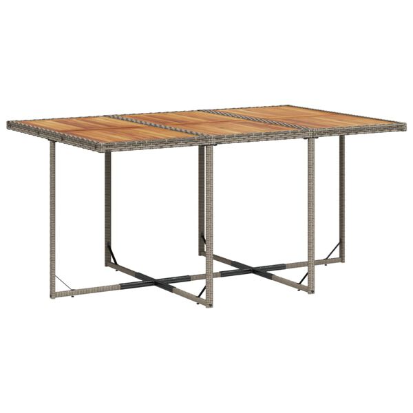 vidaXL 11-teiliges Garten-Ess-Set mit Kissen, grau, Polyrattan