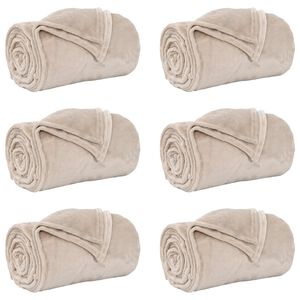 vidaXL Wohndecken 6 stk. Beige 220 x 240 cm 8.23 kg Fleece