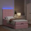 vidaXL Ottoman-Bett mit Matratzen & LEDs Rosa 100x200 cm Samt