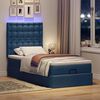vidaXL Ottomane Bett mit Matratze & LEDs Blau 90x200 cm Stoff