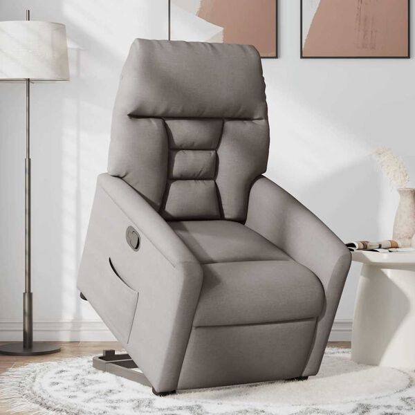 vidaXL Relaxsessel mit Aufstehhilfe Taupe Stoff