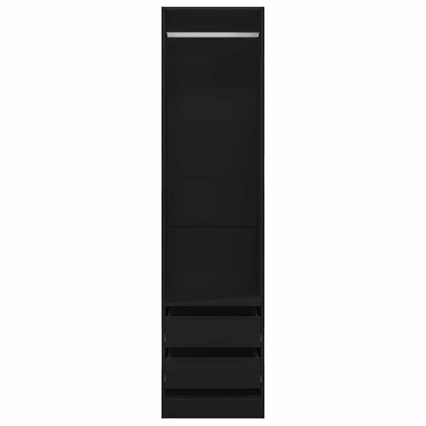 vidaXL Kleiderschrank mit Schubladen Schwarz 50x50x200cm Holzwerkstoff