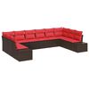 vidaXL Gartensofa-set mit Kissen 10 pcs Braun Poly-Rattan