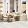 vidaXL Gartensofa-set mit Kissen 12 pcs Beige und Creme Poly-Rattan