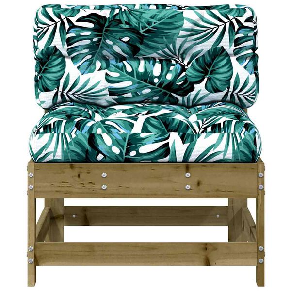 vidaXL Mittelsofa mit Kissen Kiefernholz Impr&auml;gniert