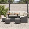 vidaXL Gartensofa-set mit Kissen 9 pcs Schwarz Poly-Rattan
