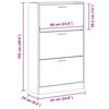 vidaXL Schuhschrank Grau Sonoma 63x24x103 cm Holzwerkstoff
