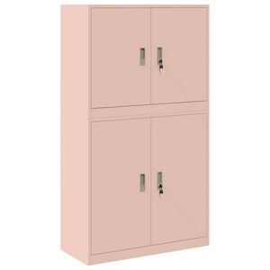 vidaXL Aufbewahrungsschrank 2 stk. Rosa 90 x 40 x 160 cm Stahl
